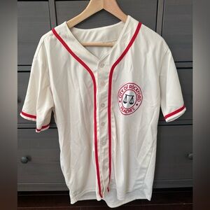 City of Rockford Peaches Dugan Baseball Jersey - White and Red